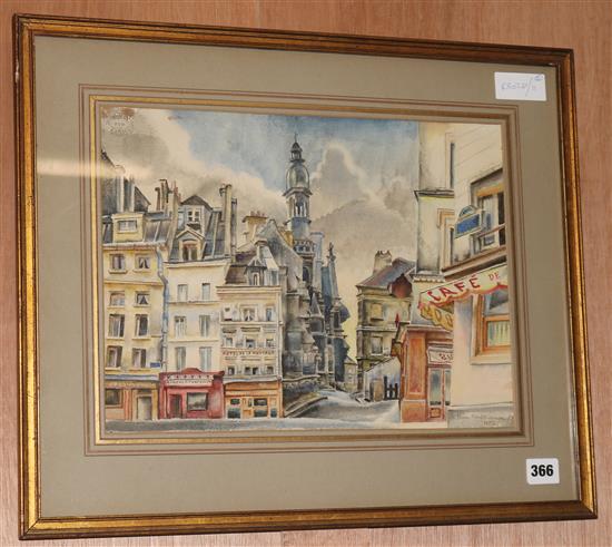 Sine Mackinnon French town scene, and another French hillside village
